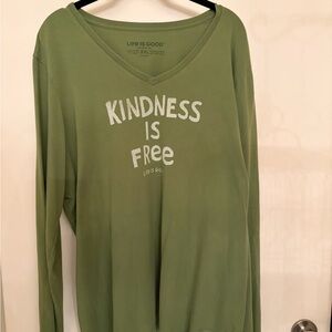 Life Is Good Olive V-Neck Crusher Tee